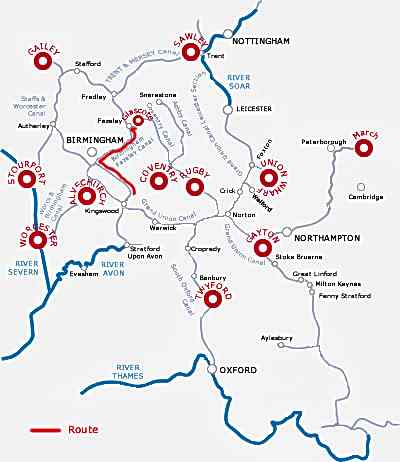 Birmingham Star City  Tamworth SnowDome and Drayton Manor Theme Park from Tamworth