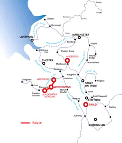 Ellesmere Port and return from Wrenbury