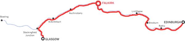 Glasgow Edinburgh and return from Falkirk