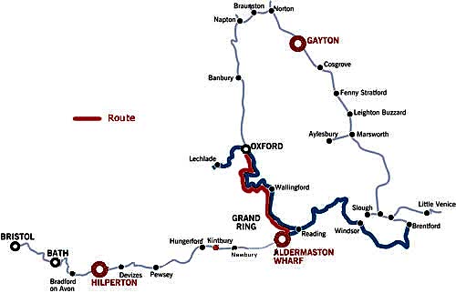 Oxford and return along the Thames from Aldermaston