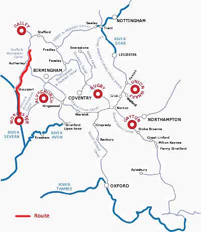 Staffordshire and return from Worcester